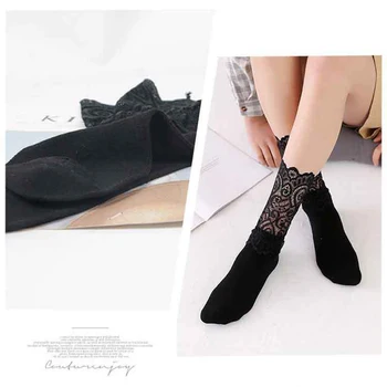 

1 Pair Vintage Lace Women Ankle Socks Girls Cotton Breathable Summer Retro Socks Accessory