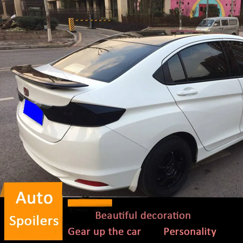 Спойлер для Honda City 2009 2014 ABS Материал заднее крыло автомобиля праймер цвет багажник