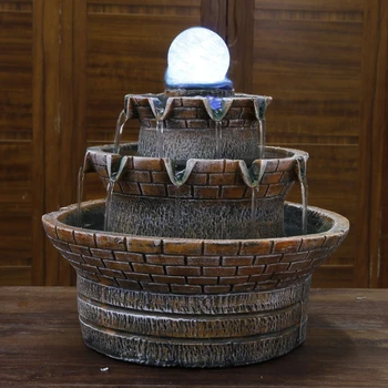 

Garden&Home Fountain Water Landscaping Decor Home DIY Accessories Home Figurines Desktop FengShui Water Fountain Air Humidifier