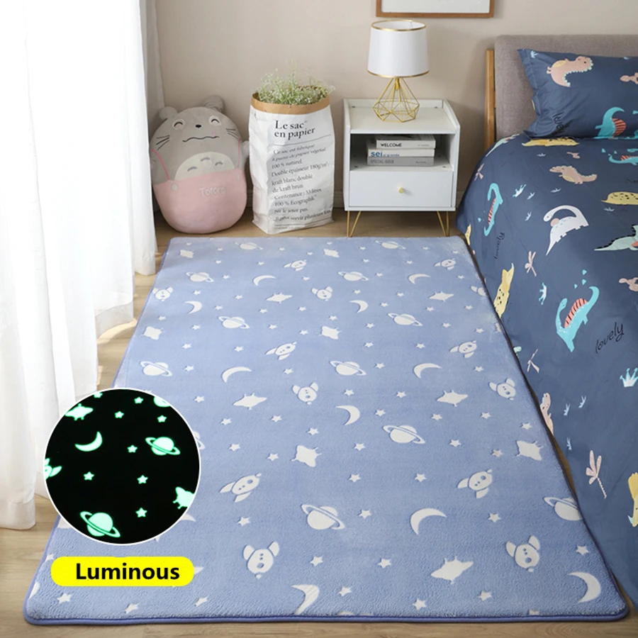 Newest Living Room Luminous Plush Rug Thick Carpet Children Bed Room Fluffy Floor Carpets Bedside Bed Home Decor Rug Sofa Velvet 3