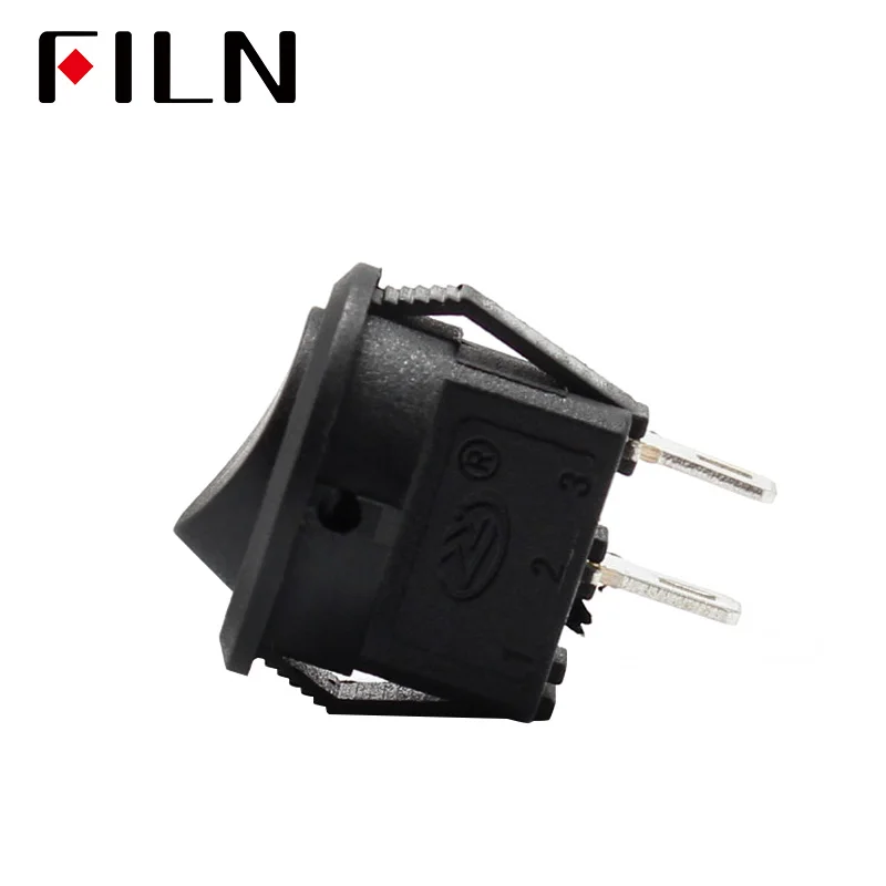 15MM Small Round Black 2-Pin 2-Files 3A250V 6A125V Rocker Switch Seesaw Power Switch for Car Dash Dashboard Toys (5)