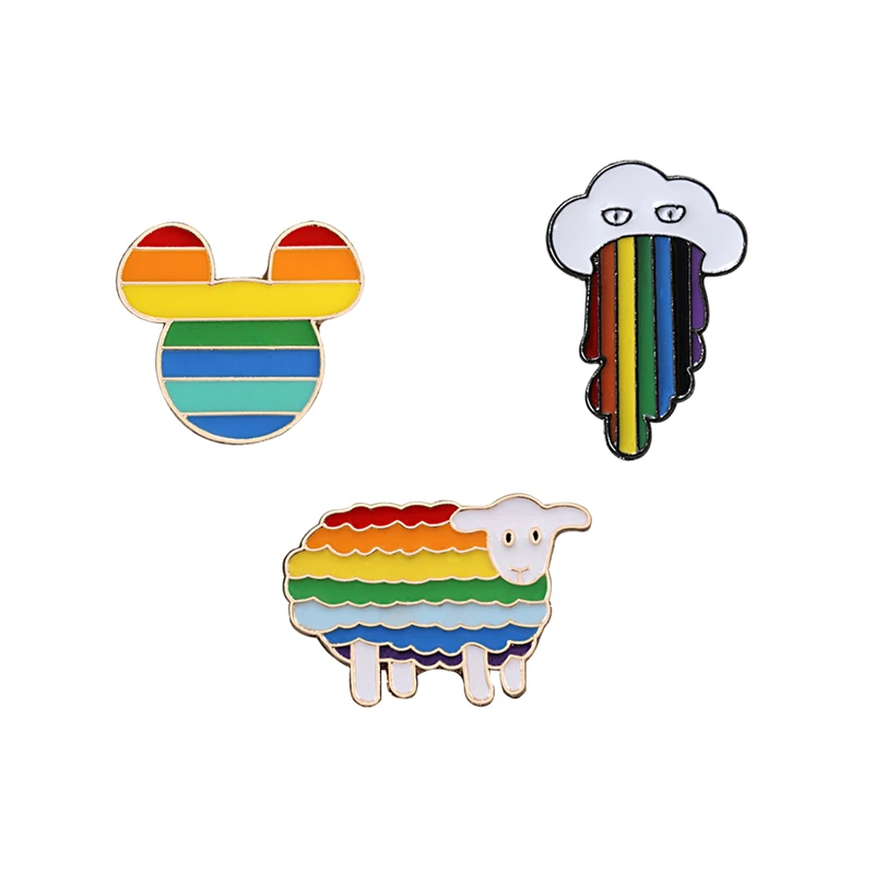 Broche Drapeau Arc-en-ciel LGBT - En émail Métal - Épinglette De Fierté Pour Vêtement, Sac - Symbole Inclusivité - 6