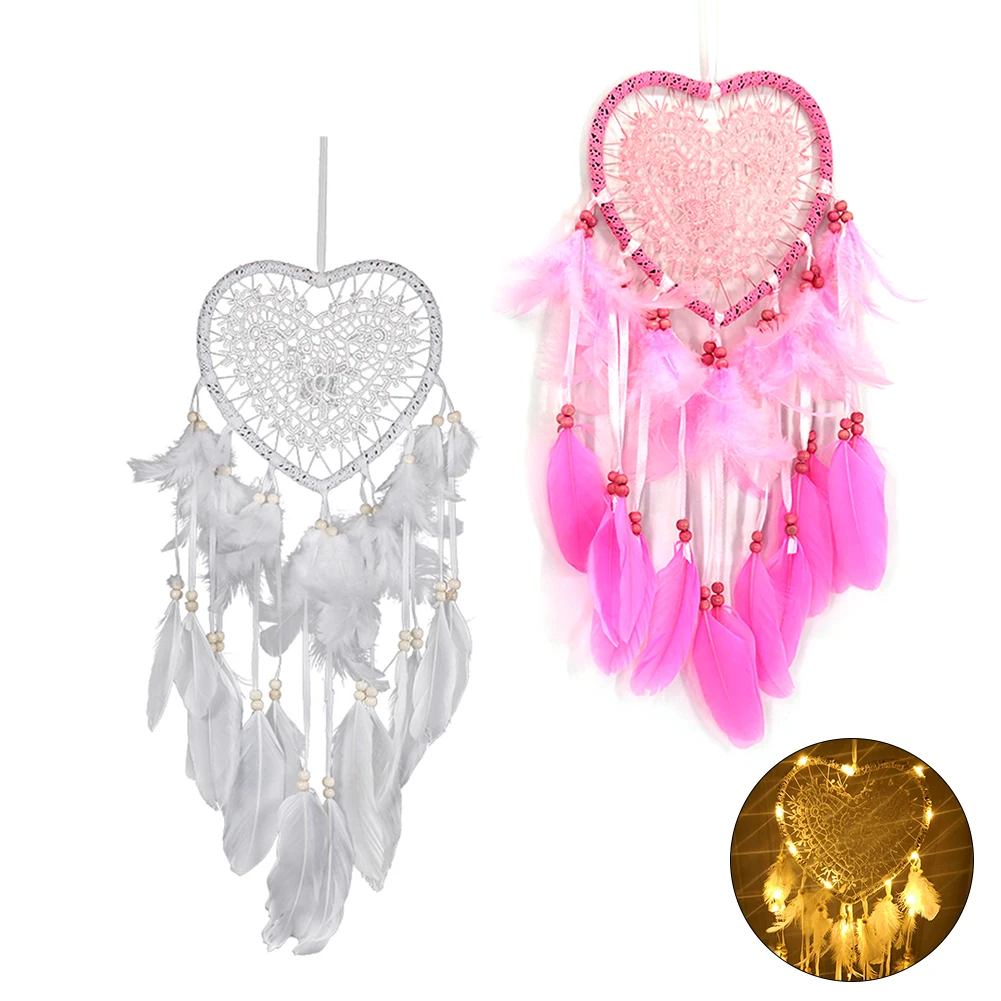 Home decor hollowed out LED heart-shaped dream catcher Warm white light home ornaments wedding decoration Christmas | Дом и сад