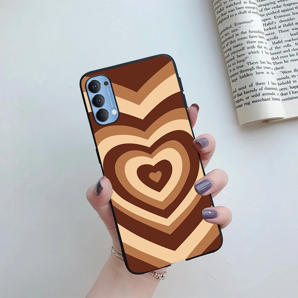 oppo cover For Oppo Reno4 Case Reno 4 Pro Soft Silicone Cute Heart Couple Phone Back Cover For Oppo Reno 4 Reno4 Pro 5G Cases Fundas Capa phone cover oppo