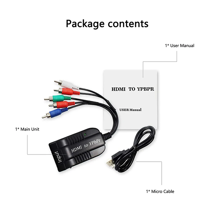  2 Psc Hdmi a Ypbpr Hd Convertitore Maschio di Sincronizzazione Audio compatibile con Dvd E PS4 & Te