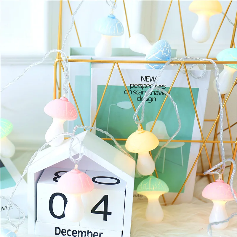 

Mushroom Fairy Light Chain Cloud LED String Love Christmas Lights Outdoor Street Garland Lamp For Bedroom Living Room Decoration