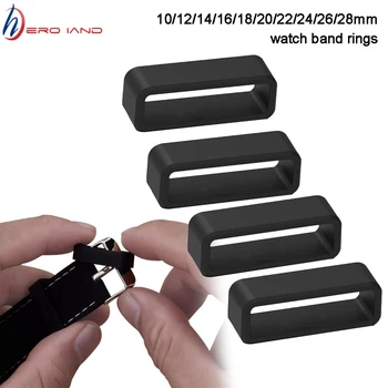 

1pcs Black Watch Strap Retaining Hoop Loop Rubber Retainer Buckle Holde Wrist Watch Accessories 12/14/16/18/20/22/24/26/28/30mm