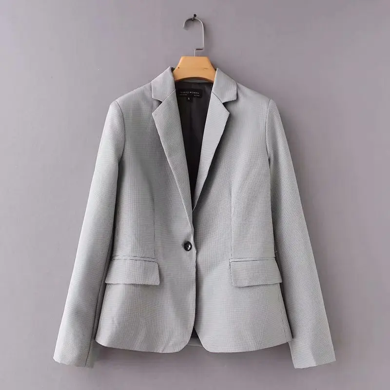 

2018 Western Style Autumn And Winter WOMEN'S Dress New Style Thousands of Birds Suit Jacket