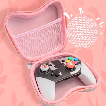 

Sakura Pink Handle Hard Case Storage Bag Protective Cover for Nintend Switch Pro/PS4 Controller