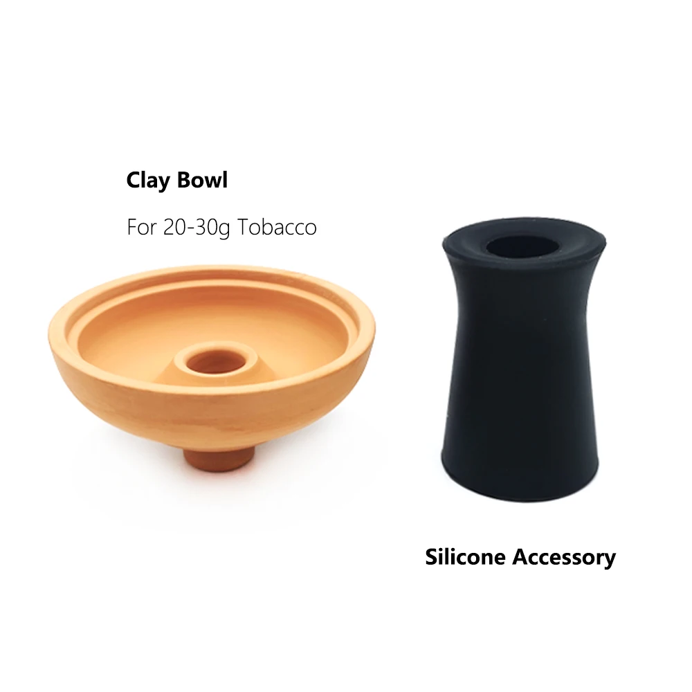 LOMINT 1 Hole Large Clay Hookah Bowl Shisha Tobacco Bowls With Silicone Narguile Accessories LM-282