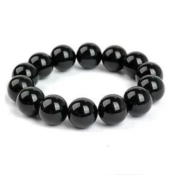 

Promotional Gifts Black Rosary Beads Bracelets Black Agate Obsidian Beads Bracelets