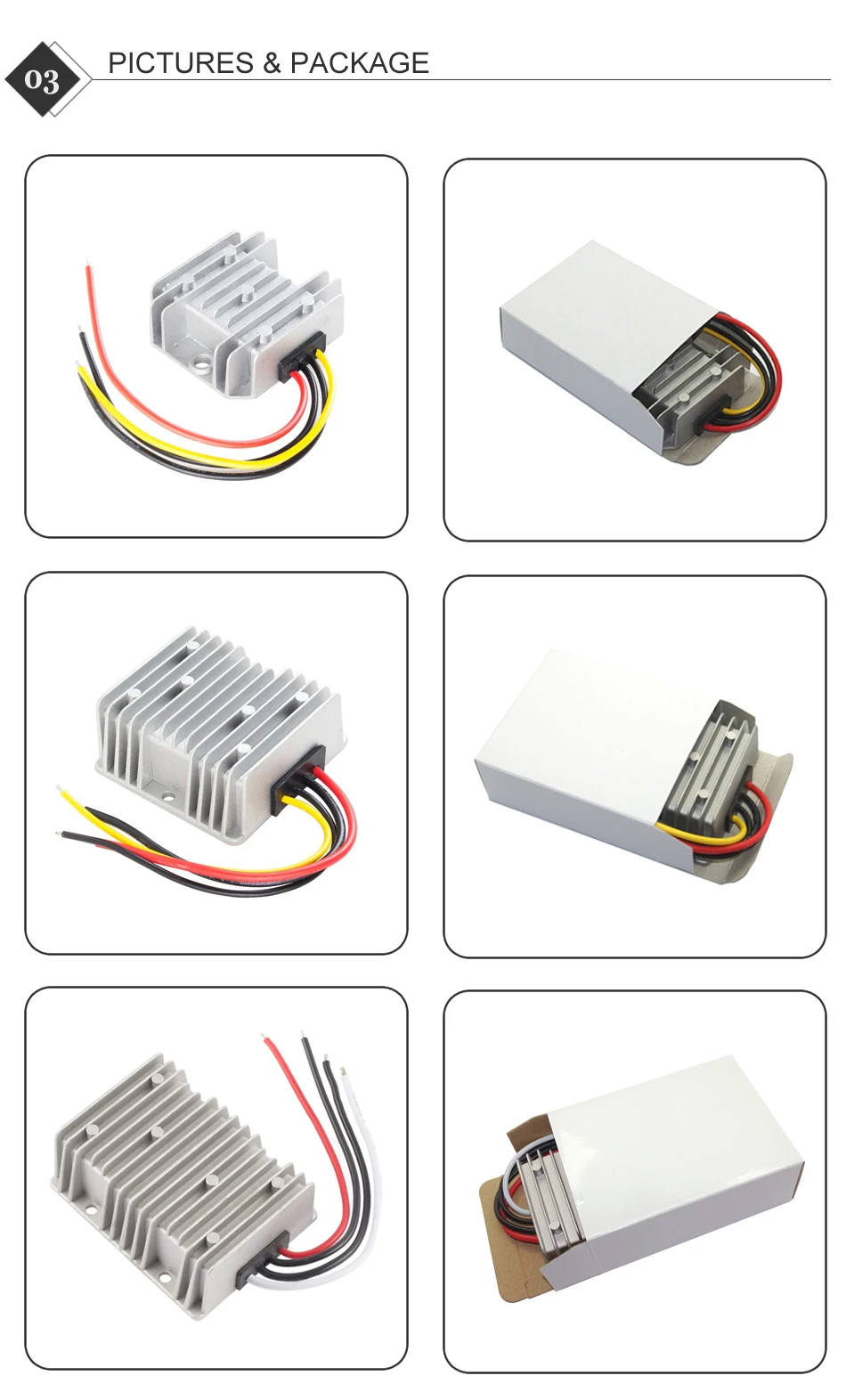 Vista frontale e posteriore dello stabilizzatore affiancate