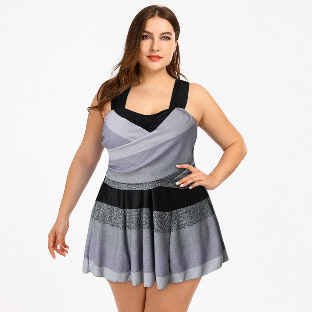 2020 Vintage Backless Bikini Plus Size Swimwear Women Swimsuit One