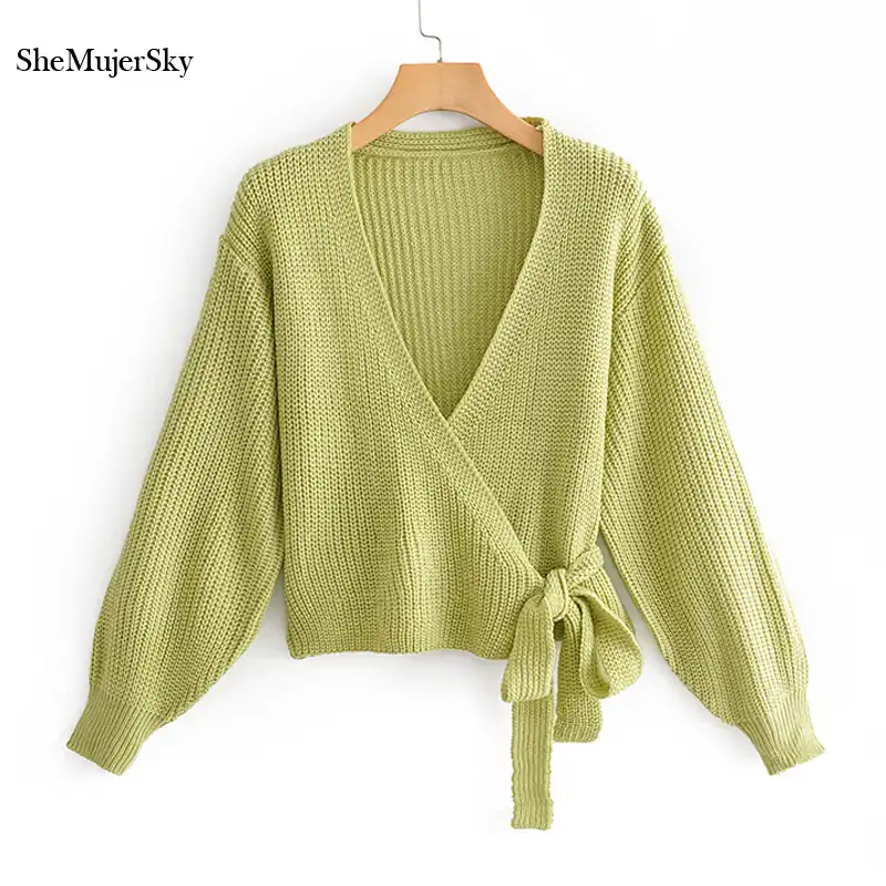 green wrap cardigan