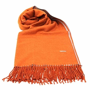 

L.BIAGIOTTI Sciarpa unisex uomo donna sciarpone con frange 190x60 100% poliestere arancio