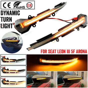 

For SEAT Leon III Mk3 5F 13-18 Ibiza KJ Mk5 V Arona 17-18 LED Dynamic Turn Signal Blinker Sequential Side Mirror Indicator Light
