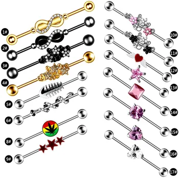 

TTLIFE Ear Industrial Barbell 316L Stainless Steel Slotted Long Ear Bone Barbell Puncture Cartilage A Long Ear Bone Nail