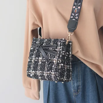 

Women Bag 2020 New Tide Chic Mori Tweed Bucket Bag Net Red Magical Fairy Shoulder Messenger Bag