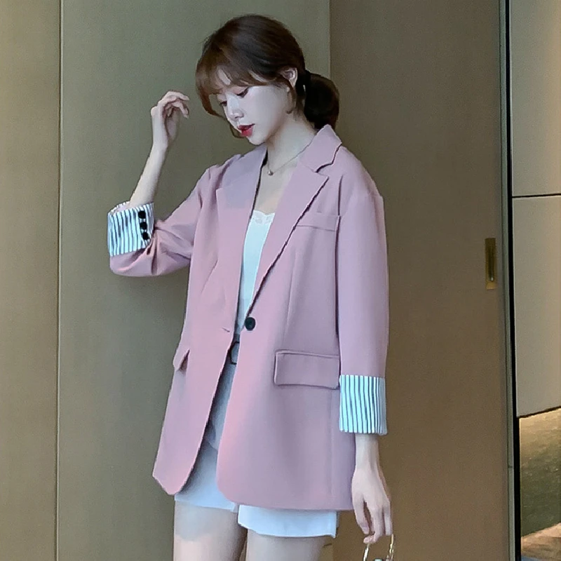 

Spring 2020 New Women's Fashion Casual Slim Commute Coats Female Elegant Solid Color High Quality Popular Suit Tops