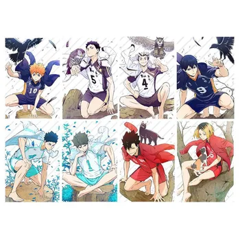 

17pcs/set Vintage Japanese Anime Haikyuu!! Postcard Sticker High Quality Art Print ID Card Bus Card Stickers Student Kids Gift