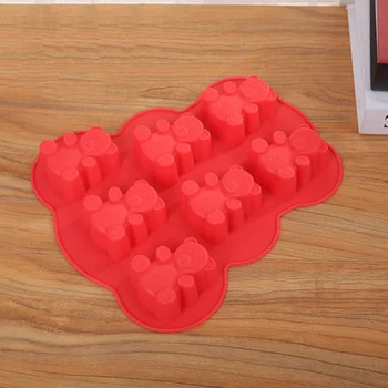 

2020 Random Color Bear Silicone Mold Cake Mold Silicone Cake Mold Cartoon 7 Bears DIY Handmade Soap Mold Chocolate Mold Ice Cube