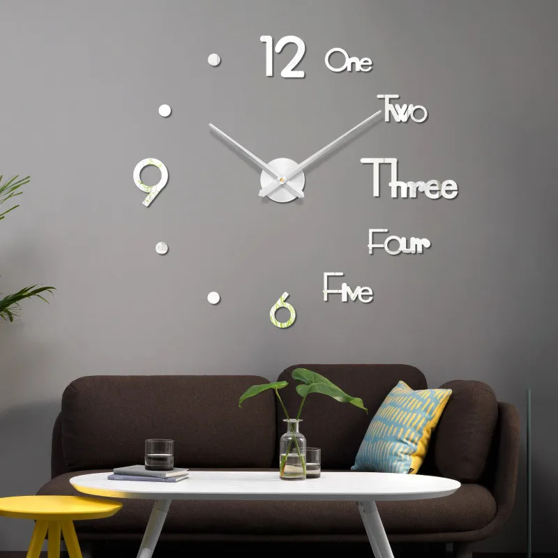 Large Wall Clock Diy Wall Clock 3d Mirror Surface Sticker Home Office Decor Clock Stickers Oversize Wall Clock Home Letter Home