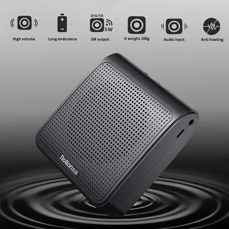 Портативный усилитель голоса Rolton K10 мегафон с проводным микрофоном FM-радио MP3