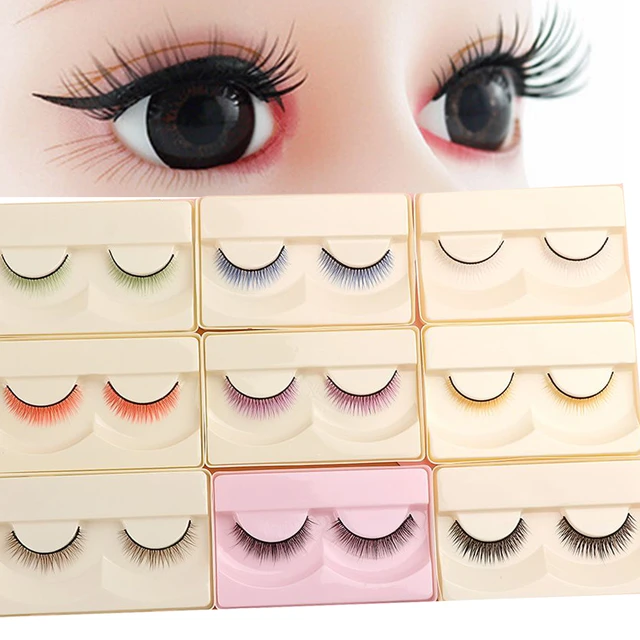 Multicolor Doll Eyelashes Suitable 1/3 1/4 Scale Simulation False