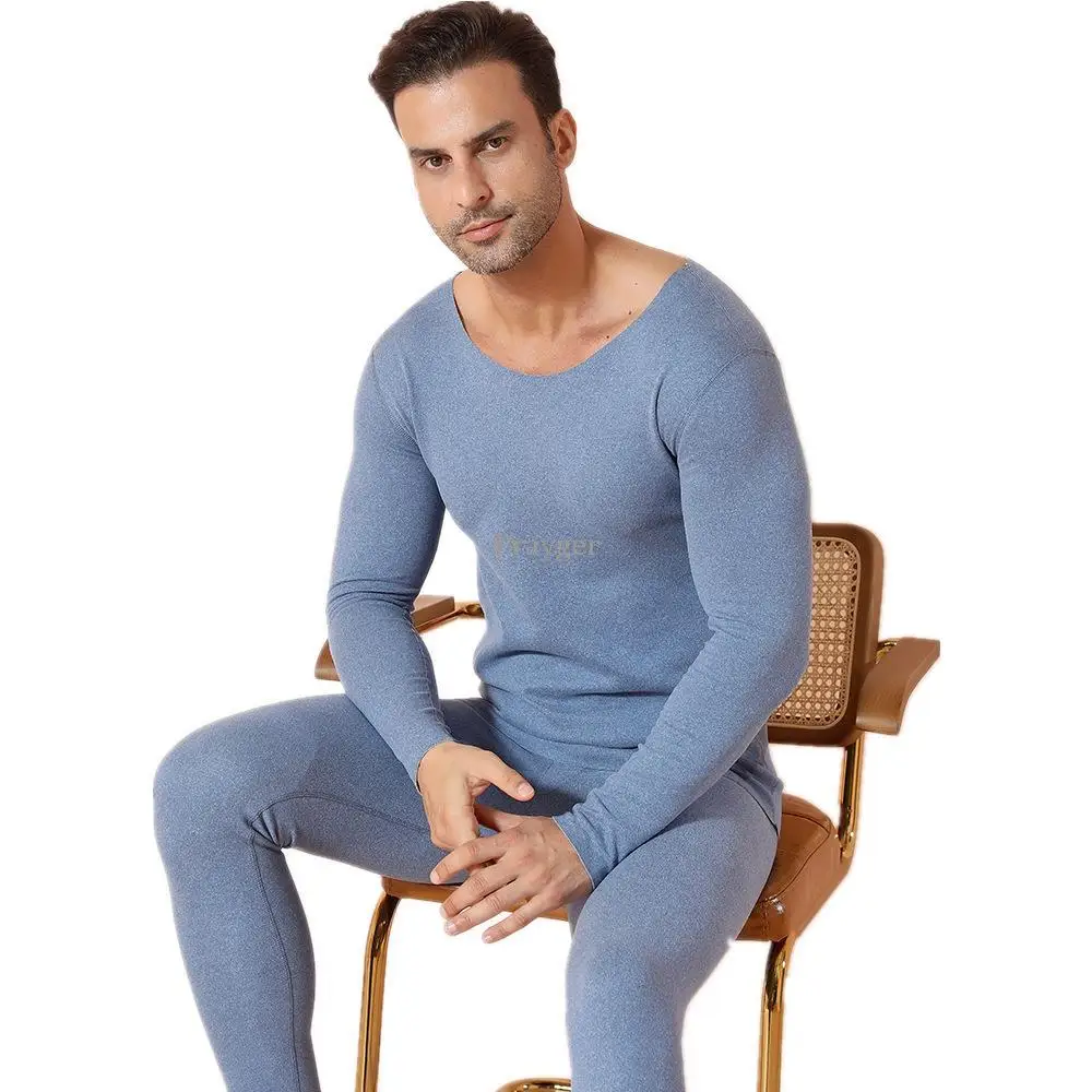 Men Thermal Underwear Warm Long Jhons Winter Tops Buttoms Set AB Inside Clothes