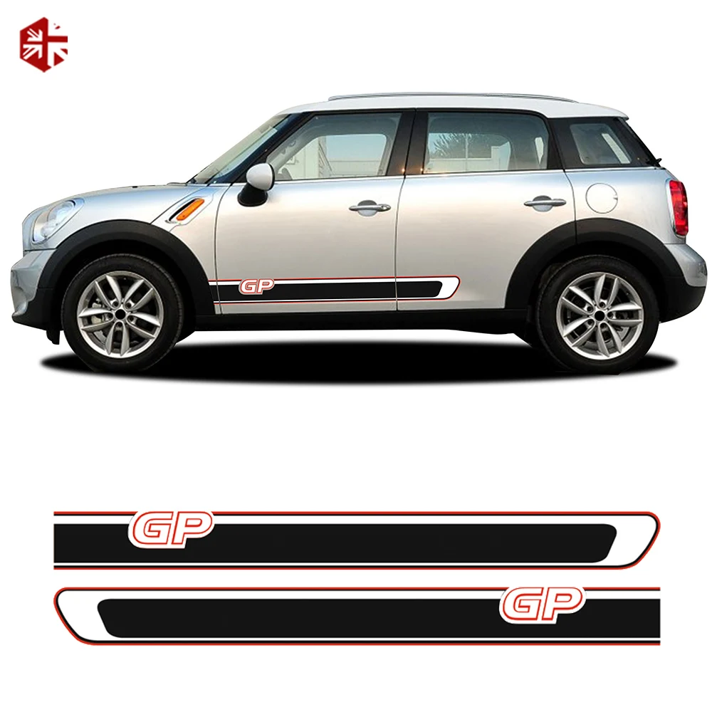 2 Pcs Side Stripes Sticker MINI GP Styling Graphics Vinyl Body Decal For MINI Cooper S Countryman R60 2010-2016 JCW Accessories