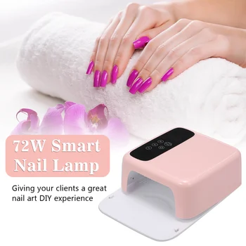 

72W Smart Nail Dryer Nail Lamp with LCD Display Memory Pause Timer Function LED UV Gel Nail Curing Lamp LED Light Nail Art Tool