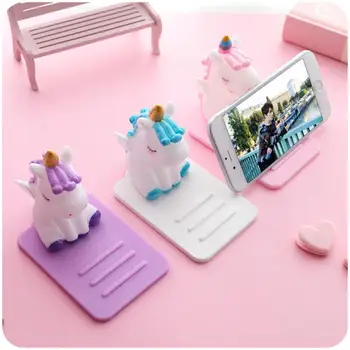 

Cartoon silicone lazy cartoon mobile phone holder Unicorn car Desktop Multifunction Adjustable Bracket Non-slip Cute Stand TSLM1