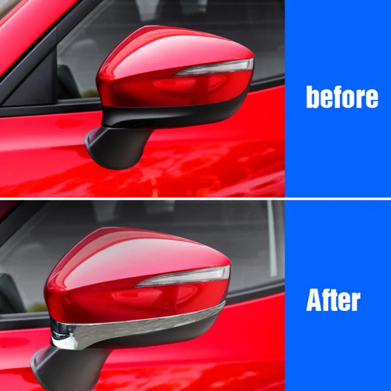 for Mazda CX-3 CX3 Chrome Car Door Side Rearview Mirror Strip Trim Cover Exterior Decoration Accessories