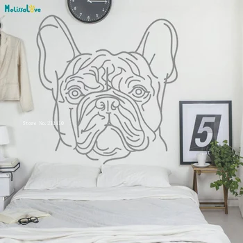 

French Bulldog Wall Decal Bulldog Line Drawing Frenchies Dog Home Art Large Sticker Bedroom Animal Décor Removable YT3881