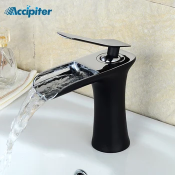 

Bathroom Waterfall Basin Faucet Single Handle Tap Hot&Cold Water Sink Tap Faucet Deck Mounted Faucet Torneira