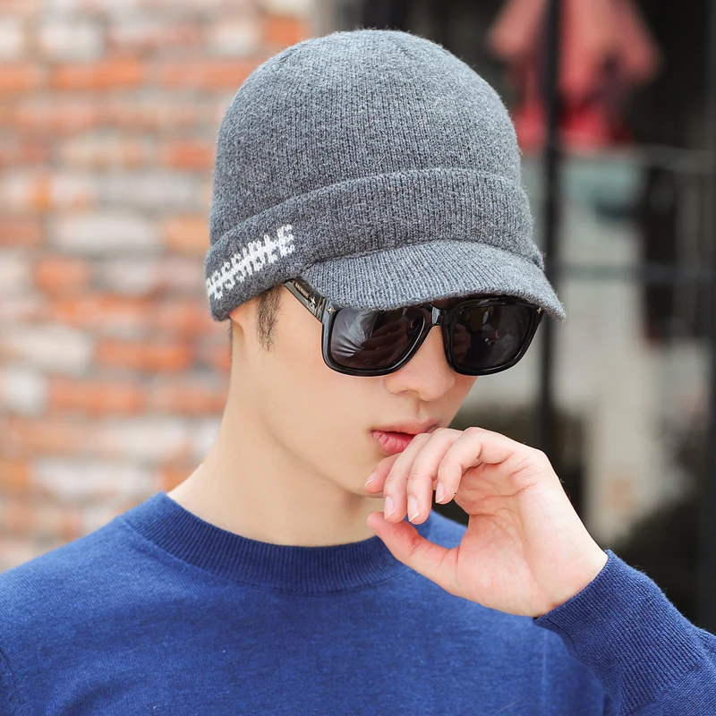 Зимняя шапка Skullies Beanies шапки зимние шапки для мужчин женский шерстяной шарф головные уборы, Балаклава маска Knitted шапка вязаная 55-61 см