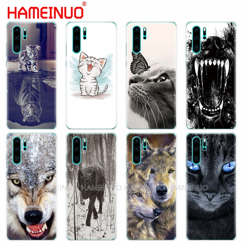silicon phone cover case for huawei P30 PRO LITE P SMART 2019 plus p smart Z p20 lite cat wolf animal | Мобильные телефоны и