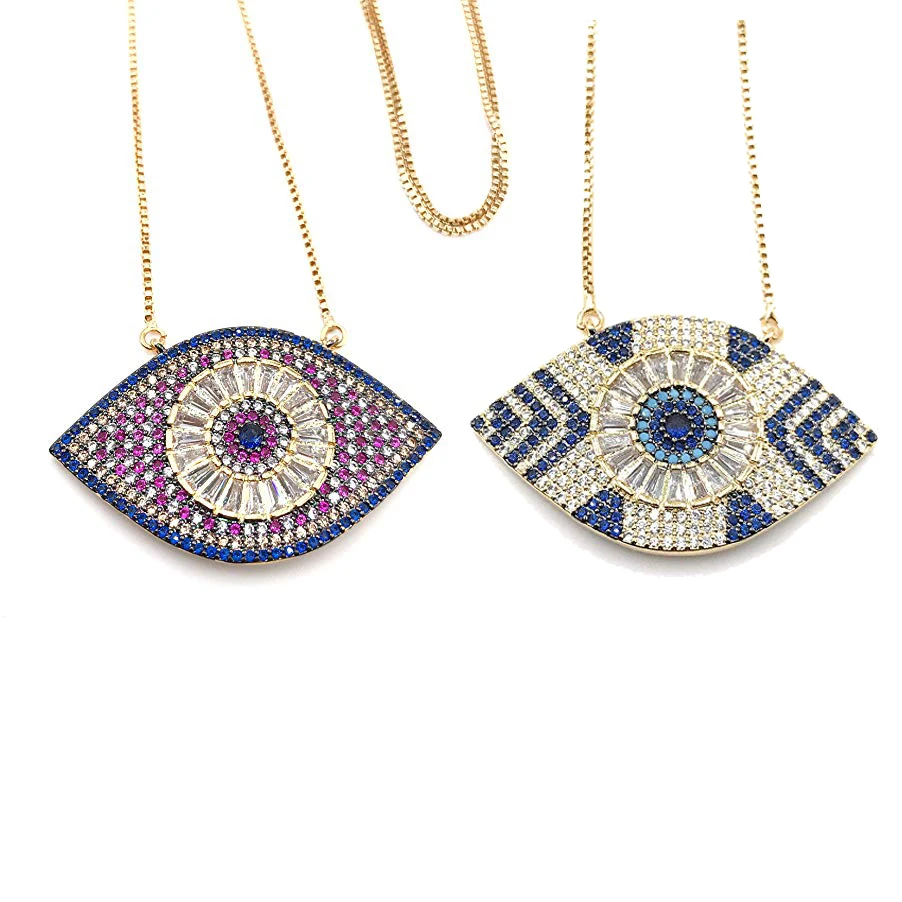 

vsco collares de moda 2019 Big Evil Eye Lariat Necklace for Women collier ketting bijoux stainless steel Chain Fashion Jewelry