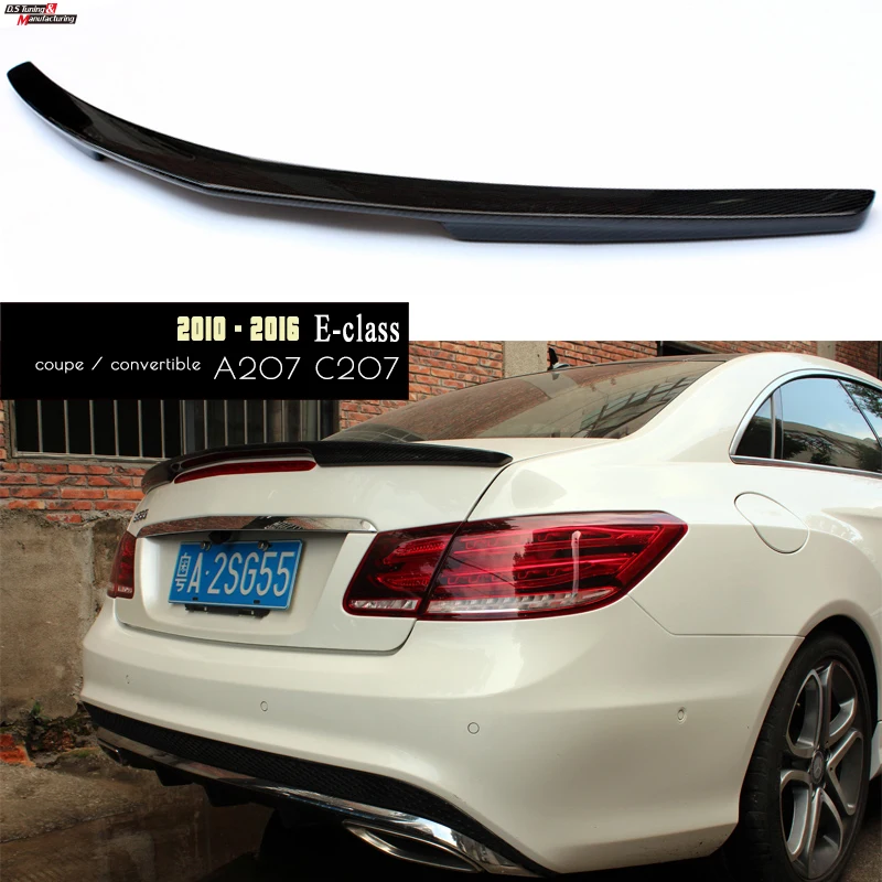 W207 Carbon Fiber Rear Bumper Trunk Spoiler Wings for  E Class C207 2-door Coupe A207 Convertible 2010 - 2016