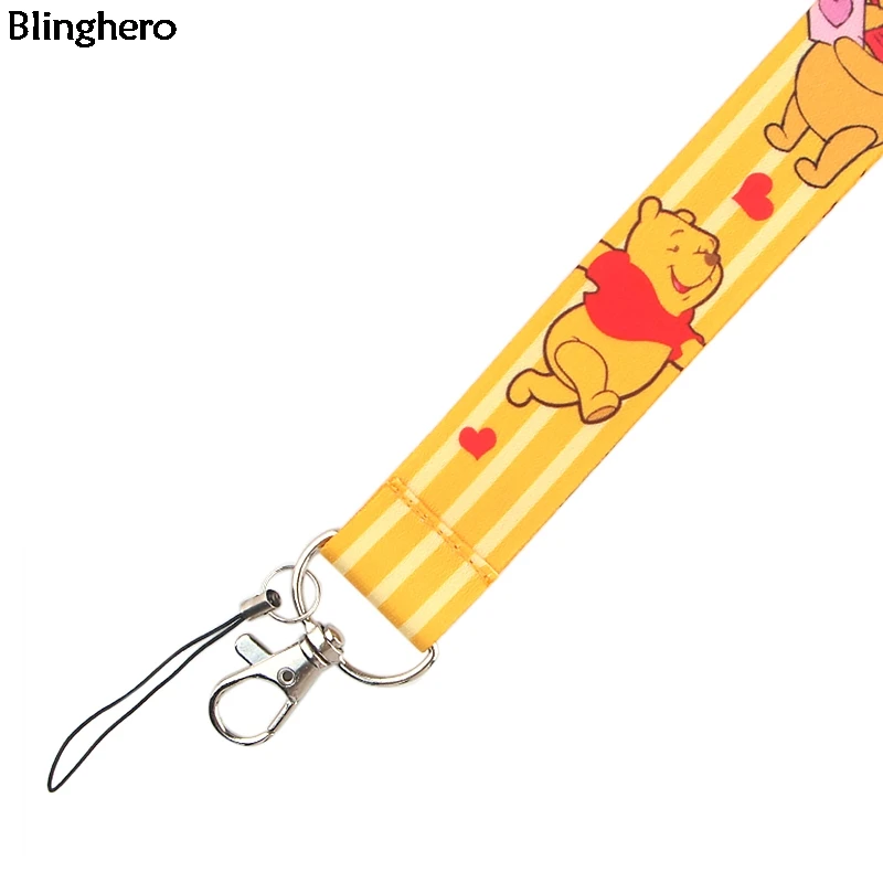 Blinghero, милый держатель для телефона с мультяшным медведем и шнурком для ключей, ремешок для шеи с USB камерой, значок для удостоверения личности, сделай сам, ремешок для друзей с животными, BH0389