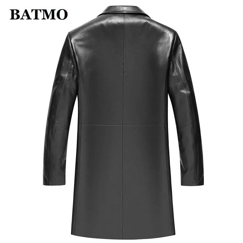 BATMO, Новое поступление, зимний мужской плащ из натуральной кожи, 90% белый утиный пух, мужские куртки