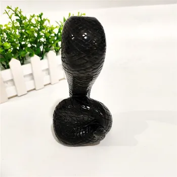 

Hand Carved Amazing Natural Black Obsidian Crystal Snake ZJP