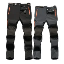Походные мягкие брюки мужские уличные водонепроницаемые теплые ветрозащитные зимние флисовые брюки Кемпинг Охота альпинизм