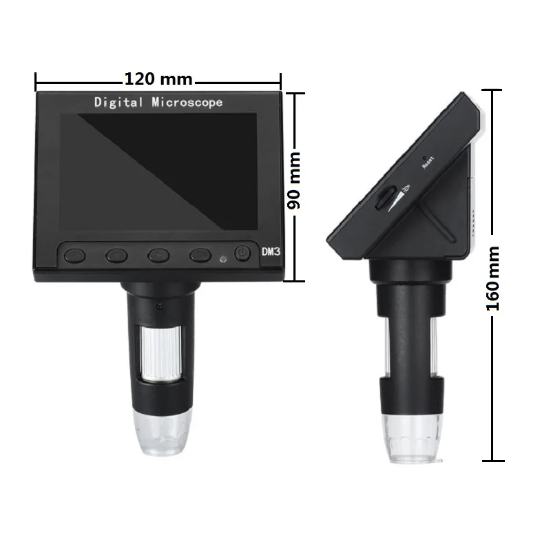 1000X 2.0MP 5.0MP Digital Microscope 4.3 Inch LCD Screen 8 LED USB Digital Electronic Microscope for PCB Repair Video Microscope
