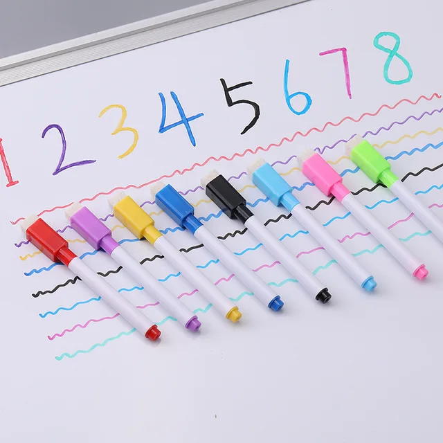8 Colors Erasable Magnetic Whiteboard Marker Pen Blackboard Marker Chalk Glass Ceramics Office School Art Marker Stationery 8 colors