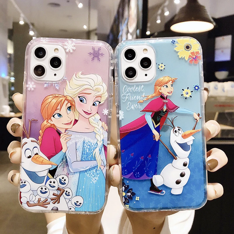 Милый мультфильм анна Эльза Принцесса Девочка Олаф чехол для телефона для iPhone 7 8 6 6s 11 pro X XSM XS XR прозрачный мягкий ТПУ крышка тиснения
