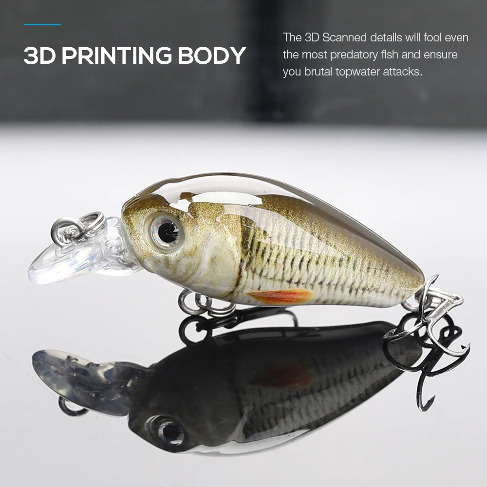 VTAVTA 5pcs 4g Mini Crankbaits Fishing Wobblers Sets of Lures for Fishing 3.5cm Swimbiat Floating Shad Trout Fishing Tackle Lure 4