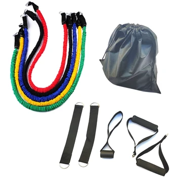

11Pcs Resistance Band Suit Yoga Expander Fitness Exercise Rubber Tube Elastic Band Home Training