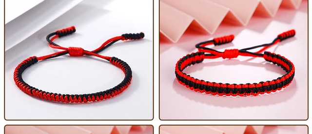 Handmade Woven Ethnic Heart Knot Red Rope - Temu