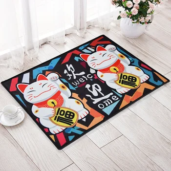 

2020 Wholesale Lucky Cat Rug Living Room Kitchen Bedroom Hall Carpet Entrance Door Mat Cute Personality Floor Mat